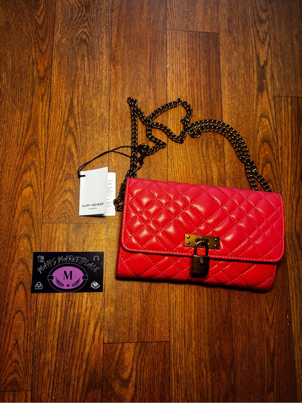 KURT GEIGER Brixton Leather Chain Wallet